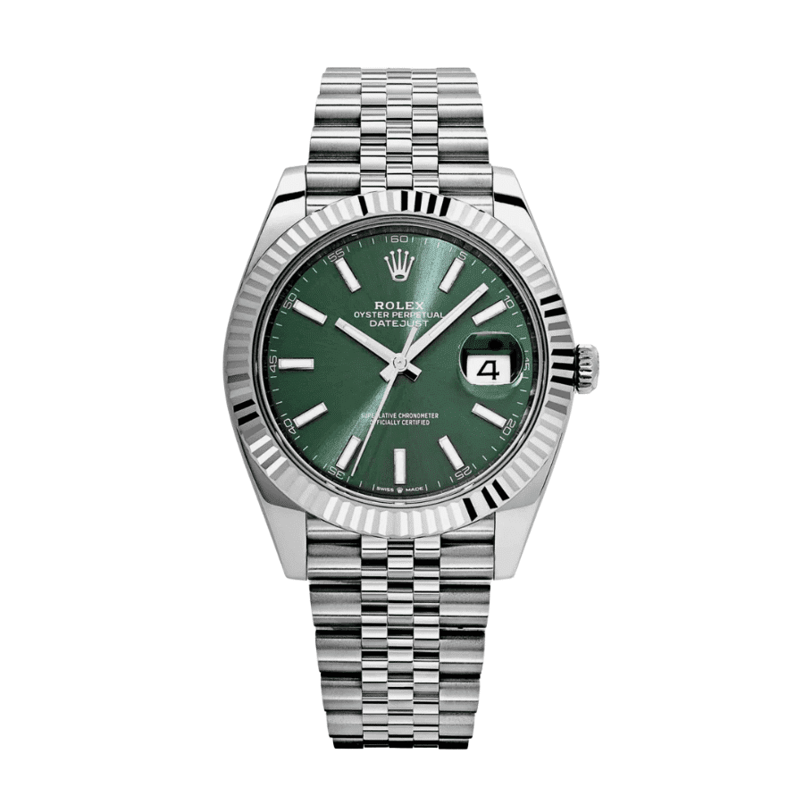 10-datejuststeelgreendial41mm.png Date just steel green dial 41mm - Image 1