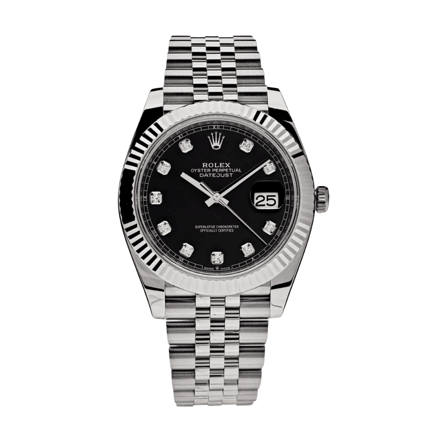 13-datejustblackdiamonddial41mm.png Date just black diamond dial 41mm - Image 1