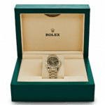 Date just ladies yellow gold diamond green dial 31mm - Image 4