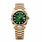 Day-date yellow gold green diamond dial 36mm