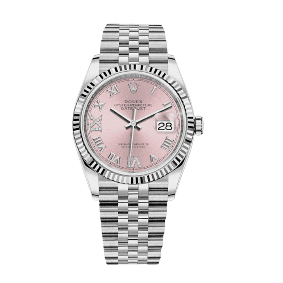 23-datejustwhitegoldpinkdial36mm.png Date just white gold pink dial 36mm - Image 1