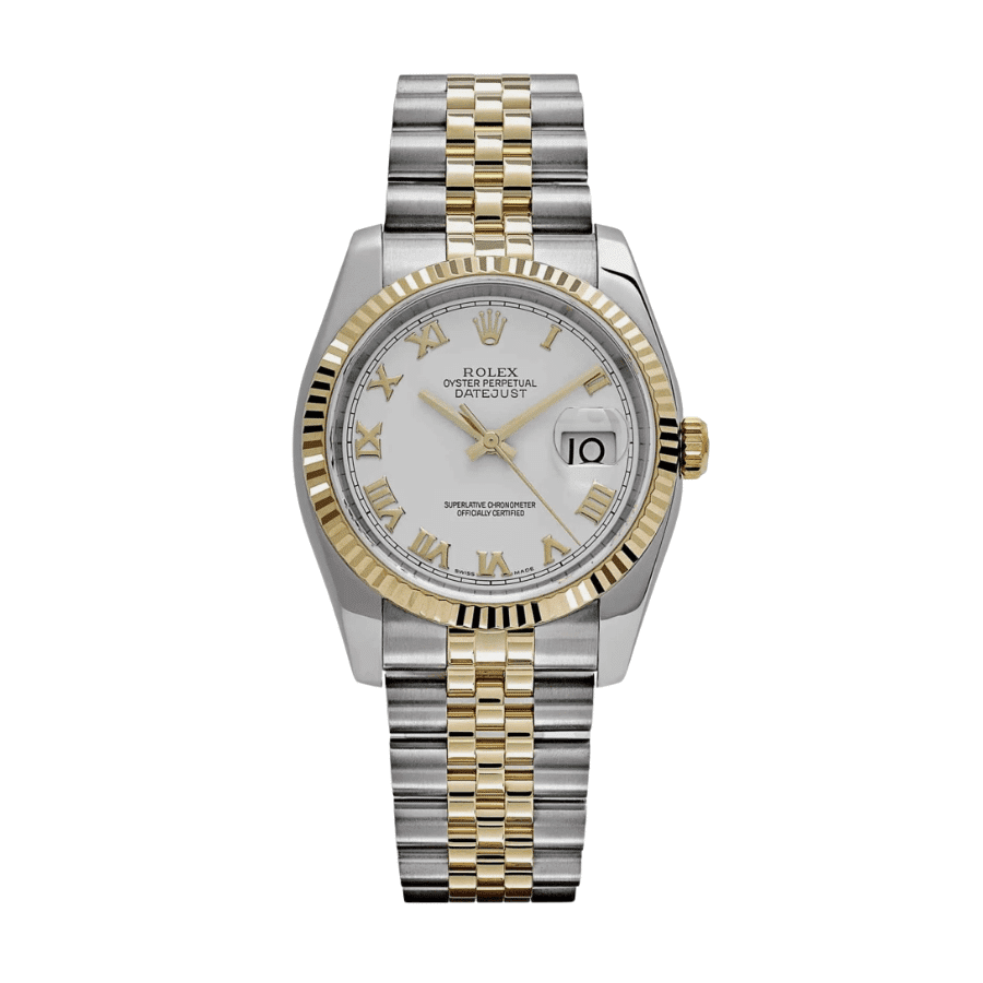 25-Rolexdatejustyellowgoldwhiteromandial41mm.png Date just yellow gold white roman dial 41mm - Image 1