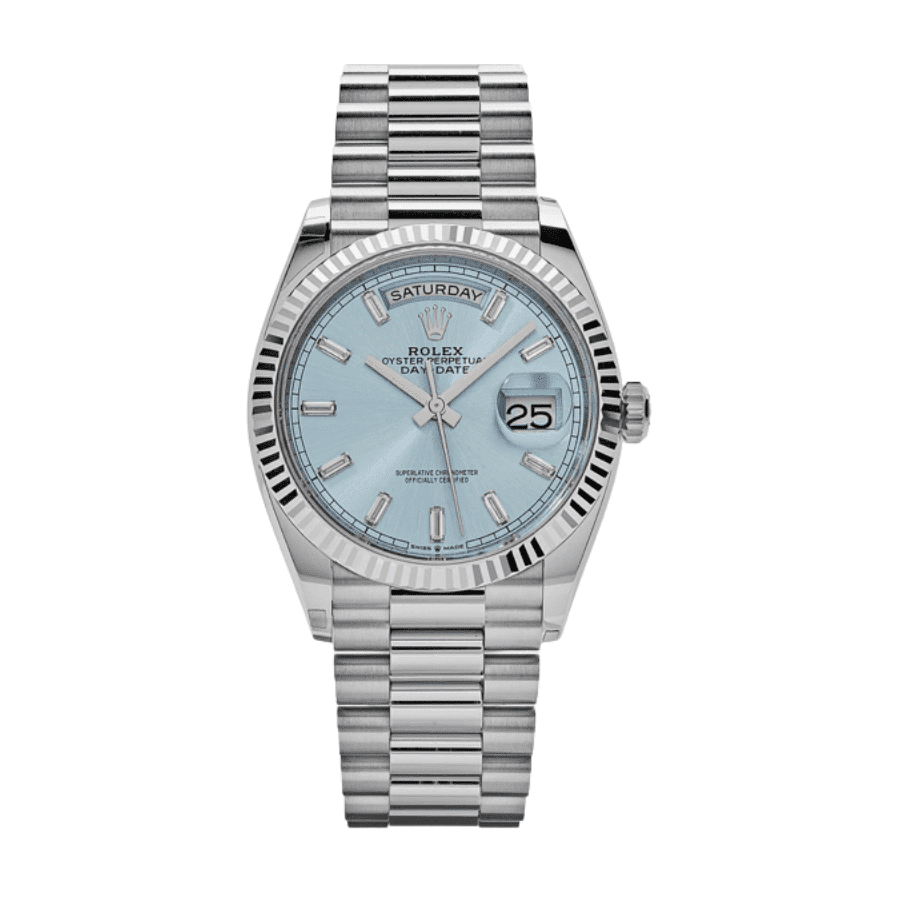 30-Rolexday-dateicebluebaguettedial36mm_018a54f7-4643-4e3a-aed8-7c038bec9c61.png Day-date ice blue baguette dial 36mm - Image 1