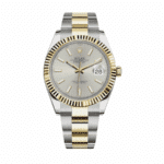 Date just yellow gold silver dial 41mm