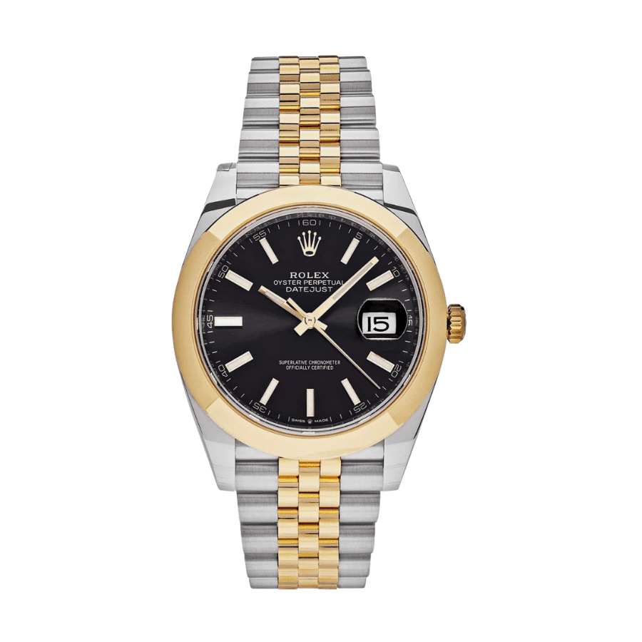 34-Rolexdatejustyellowgoldblackdial41mm.png Date just yellow gold black dial 41mm - Image 1