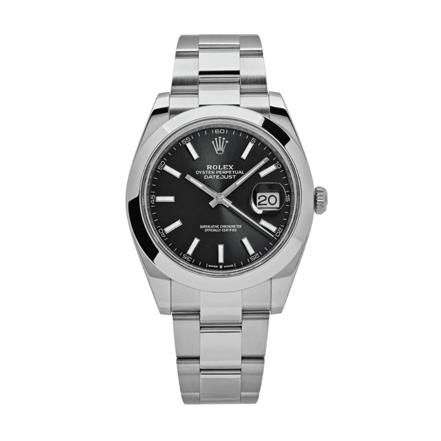 35-datejuststeelblackoysterdial41mm.png Date just steel black oyster dial 41mm - Image 1
