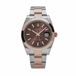 Date just rose gold chocolate dial 41mm