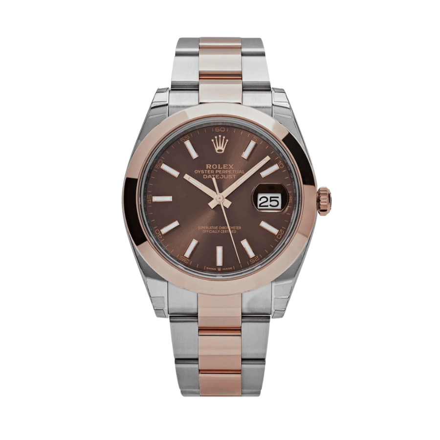 38-datejustrosegoldchocolatedial41mm.png Date just rose gold chocolate dial 41mm - Image 1