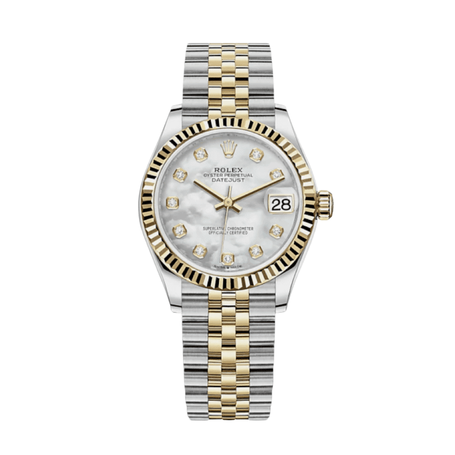 4-datejustladiesyellowgoldmotherofpearldiamonddial31mm.png Date just ladies yellow gold mother of pearl diamond dial 31mm - Image 1