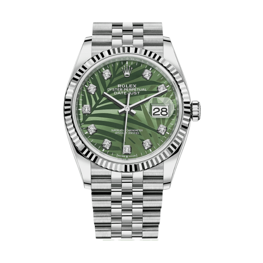 48-datejustwhitegoldpalmmotifdiamonddial36mm.png Date just white gold palm motif diamond dial 36mm - Image 1