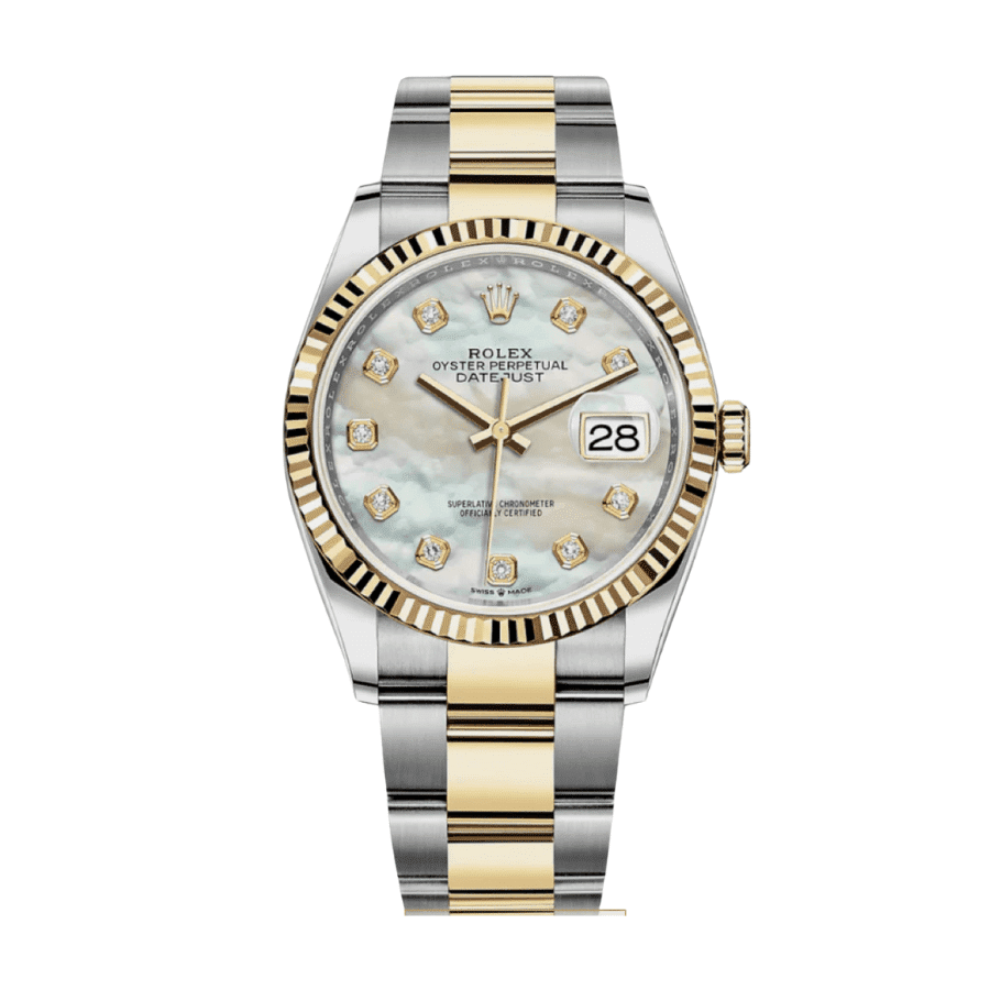 5-datejustyellowgoldmotherofpearldiamonddial36mm.png Date just yellow gold mother of pearl diamond dial 36mm - Image 1