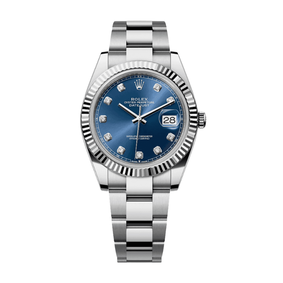 50-datejustbluediamonddial41mm.png Date just blue diamond dial 41mm - Image 1