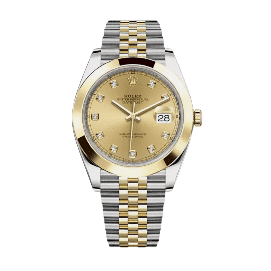 6-datejustyellowgoldchampagnediamonddial41mm.png Date just yellow gold champagne diamond dial 41mm - Image 1