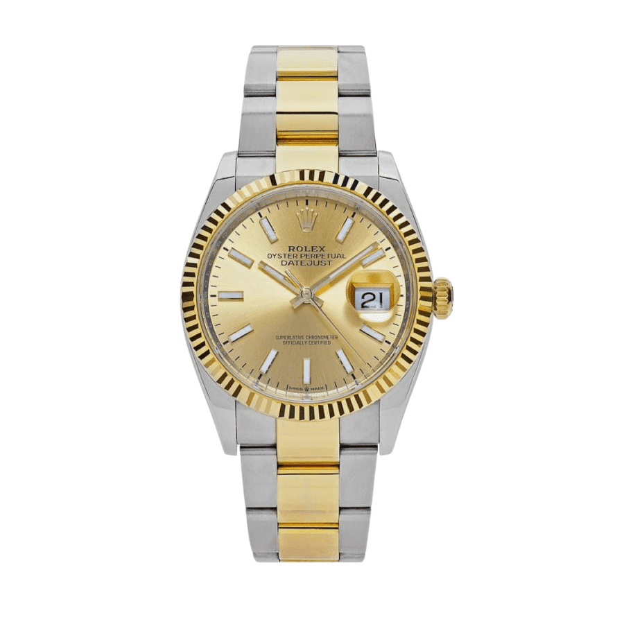 66-datejustyellowgoldchampagnedial41mm.png Date just yellow gold champagne dial 41mm - Image 1
