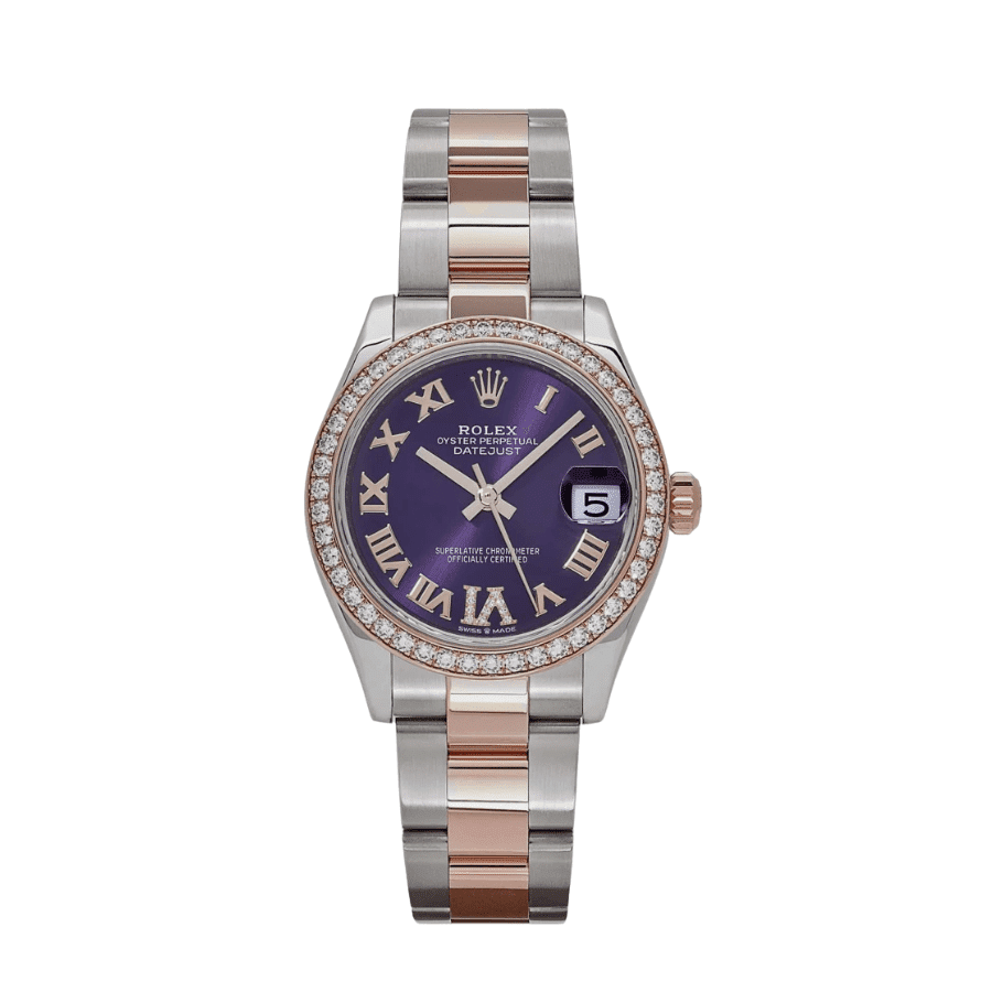 75-datejustladiesrosegoldauberginepurpledial31mm.png Date just ladies rose gold aubergine purple dial 31mm - Image 1