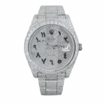 DATEJUST WHITE GOLD DIAMOND ARABIC DIAL ICED OUT