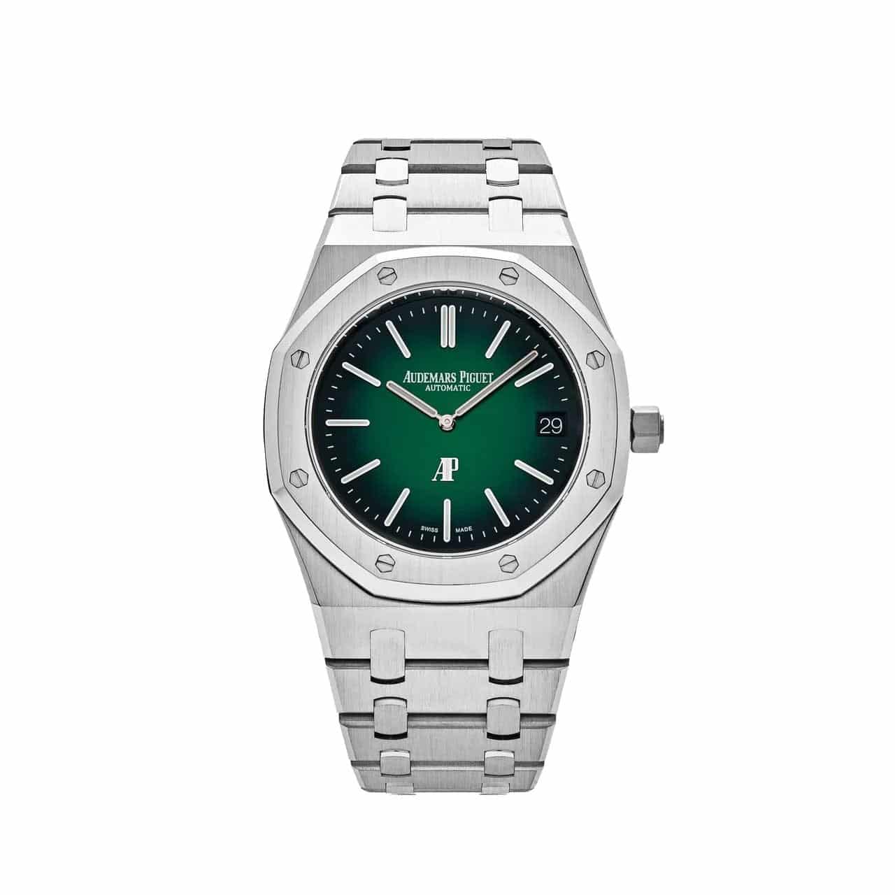 audemars-piguet-royal-oak-15202pt-oo-1240pt-01-jumbo-extra-thin-platinum-green-dial-2021-audemars-piguet-41654100099316_1280x_501bd130-96cd-4e5e-b70f-450637c66e1e.jpg Royal Oak 15202PT.OO.1240PT.01 'Jumbo' Extra-Thin Platinum Green Dial (2021) - Image 1